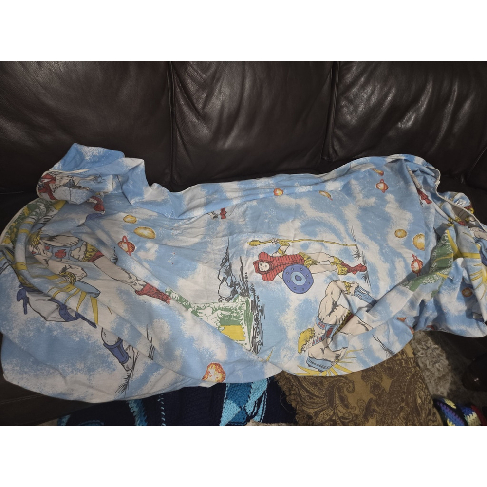 Vintage 1983 He-Man Masters of The Universe MOTU Twin Flat Fitted Sheet Set USA